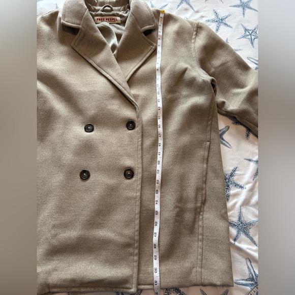 Free People Oversized Coat Jacket Light Green/Gray Button Closure Comfy Medium - Picture 5 of 9